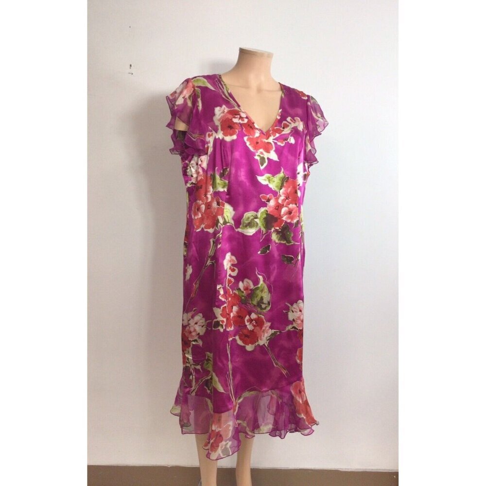 Weill Floral Silk Dress Womens 16
